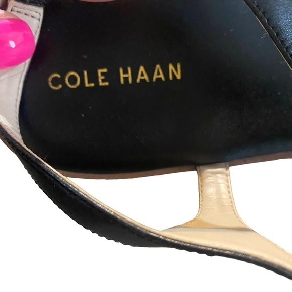 Cole Hahn T-strap leather thong sandals black size 10B - Picture 7 of 8
